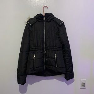 This jacket Too small for me now. This is a Large. It is From rue21.